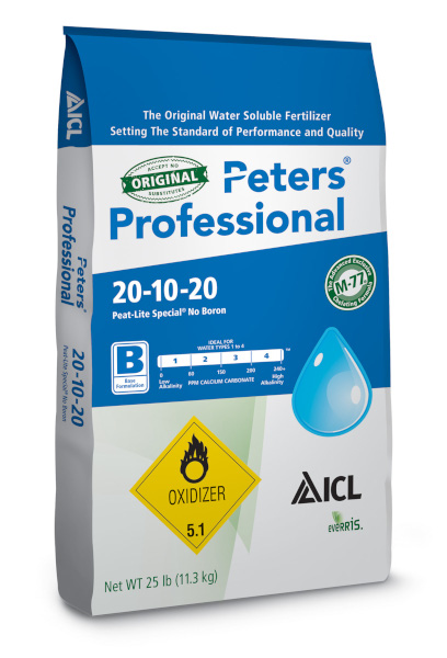 Peters Professional 20-10-20 Peat-Lite Special No Boron 25 lb Bag - Water Soluble Fertilizer